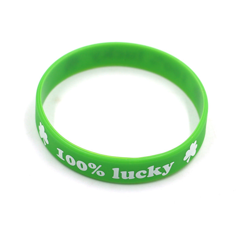 Wholesale Silicone Green St. Patrick's Day Bracelet
