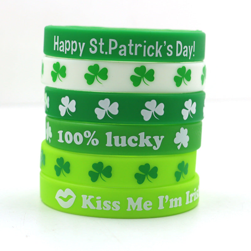 Wholesale Silicone Green St. Patrick's Day Bracelet