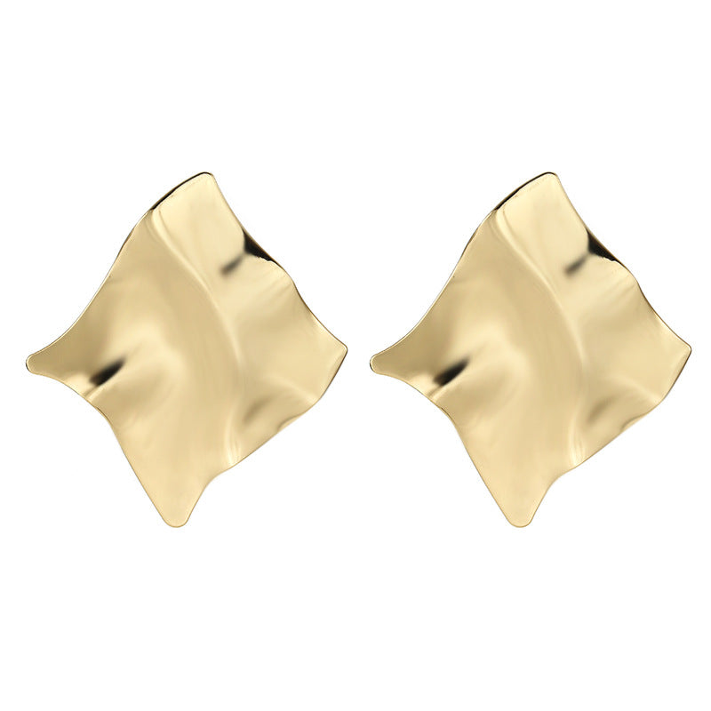 Wholesale  exaggerated large geometric irregular mirror earrings