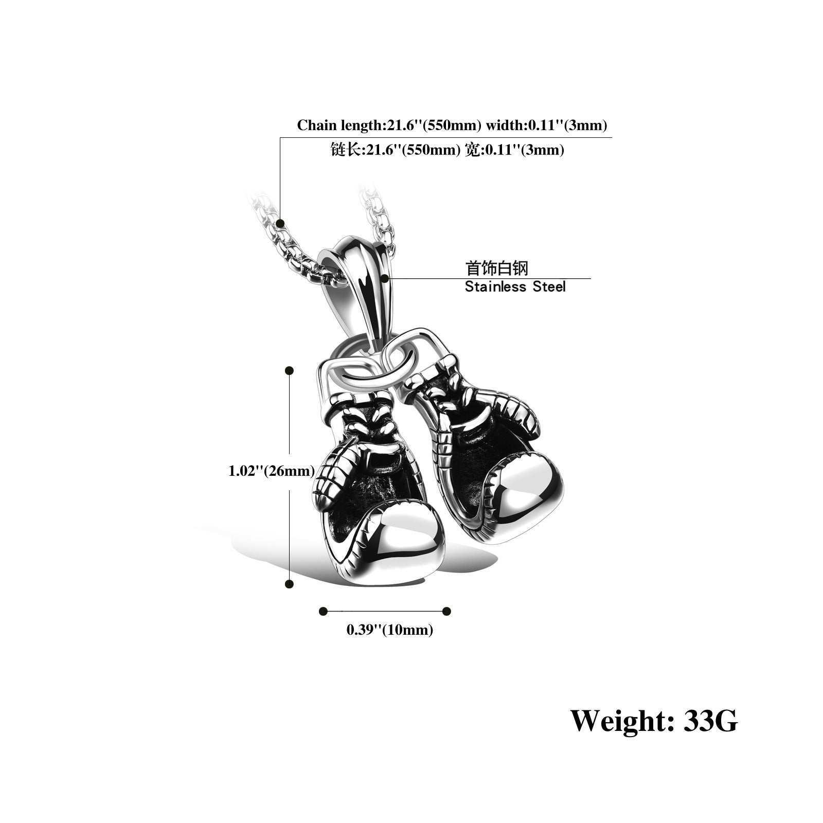 Wholesale Punk Style Fist Titanium Steel Necklace