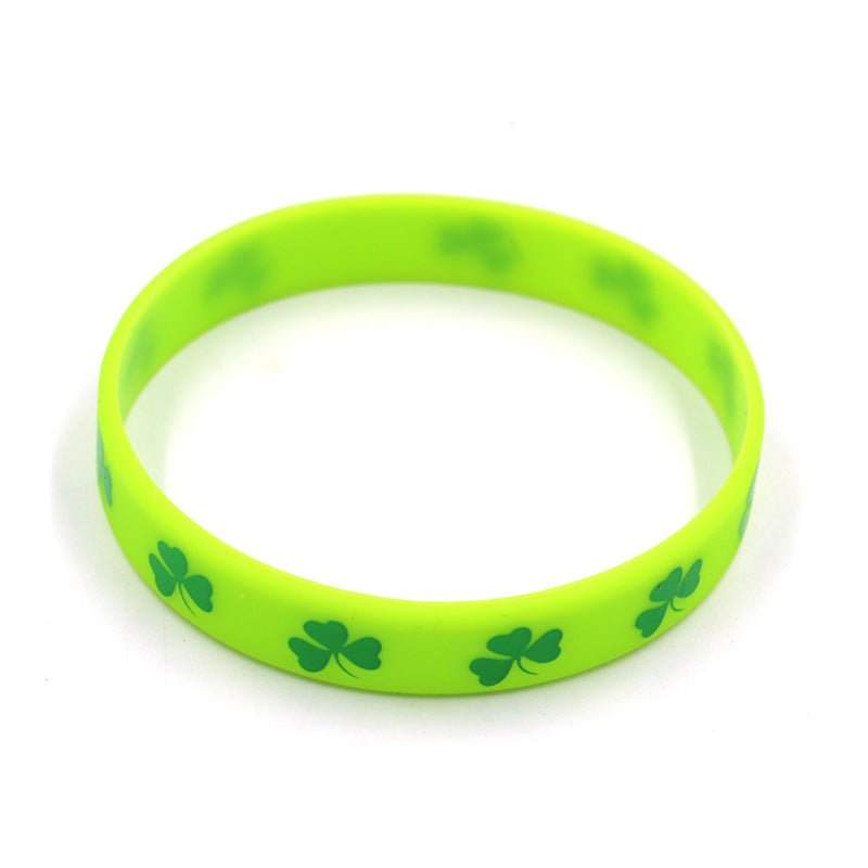 Wholesale Silicone Green St. Patrick's Day Bracelet