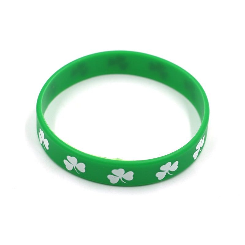 Wholesale Silicone Green St. Patrick's Day Bracelet