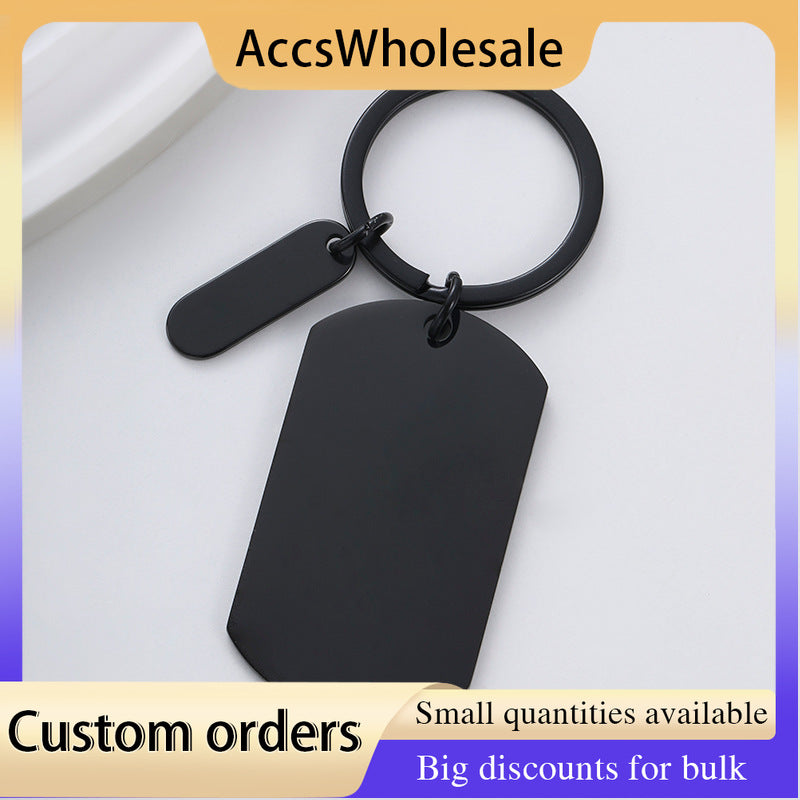 Custom Keychains with Laser Engraved Text or Logo - Multicolor Small Strip Metal Keychains