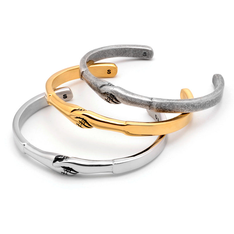 Bracciale aperto in acciaio al titanio all'ingrosso