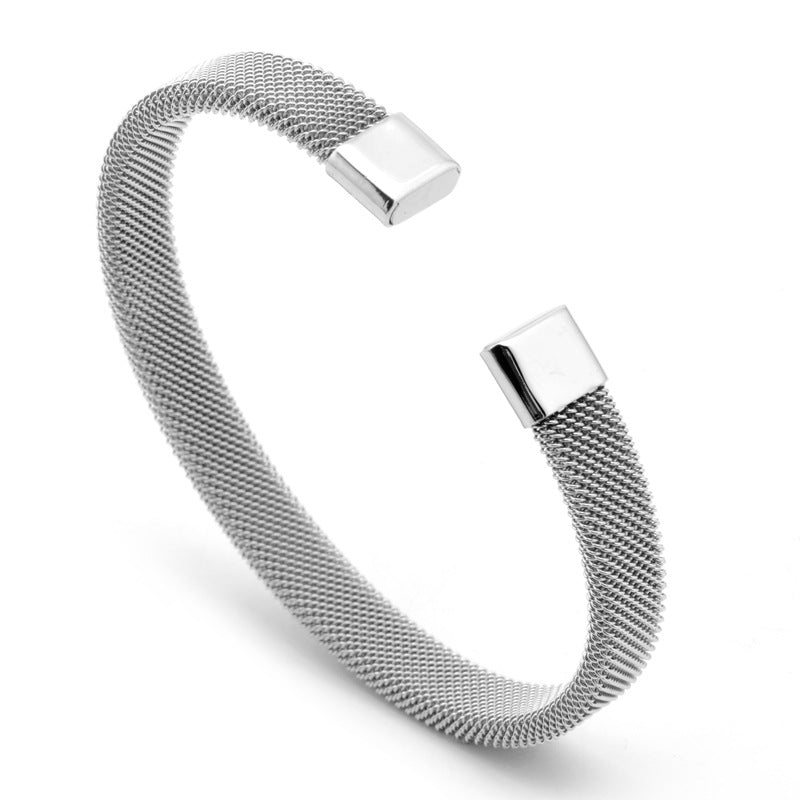 Wholesale Titanium steel C-Shaped Mesh Elastic Bracelets