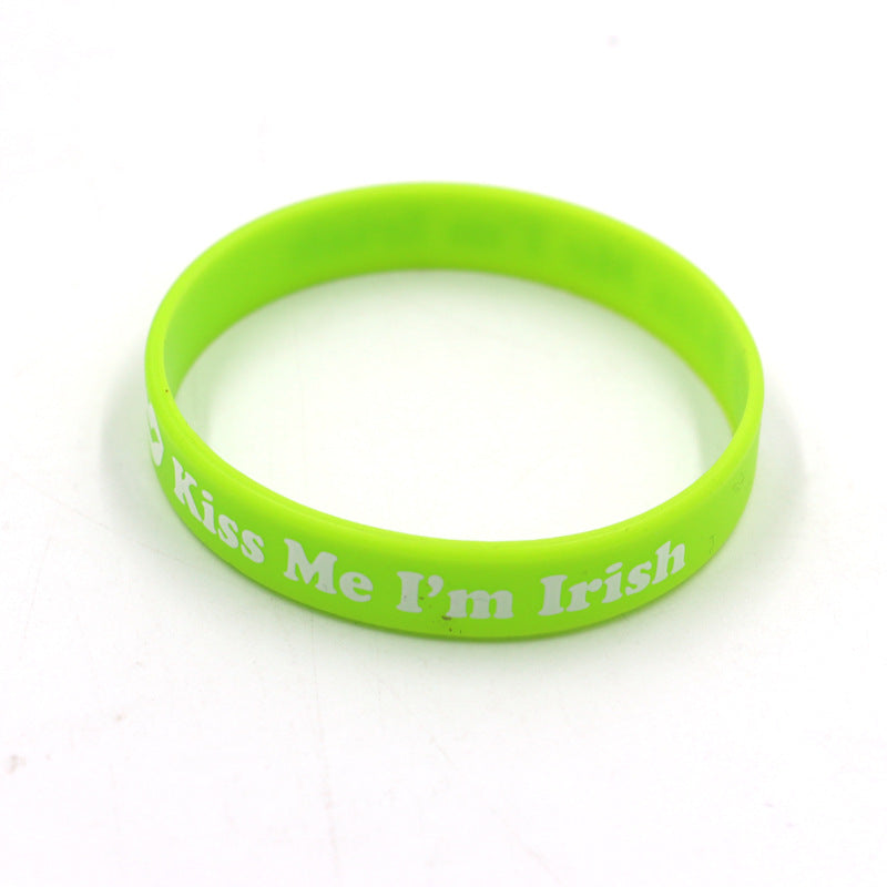 Wholesale Silicone Green St. Patrick's Day Bracelet