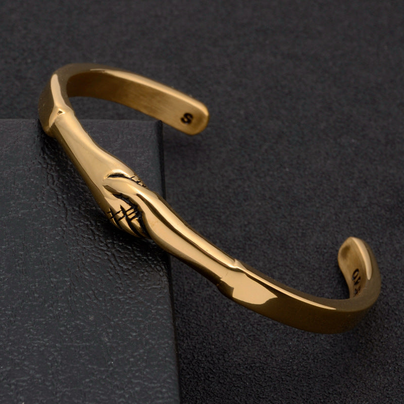 Bracciale aperto in acciaio al titanio all'ingrosso