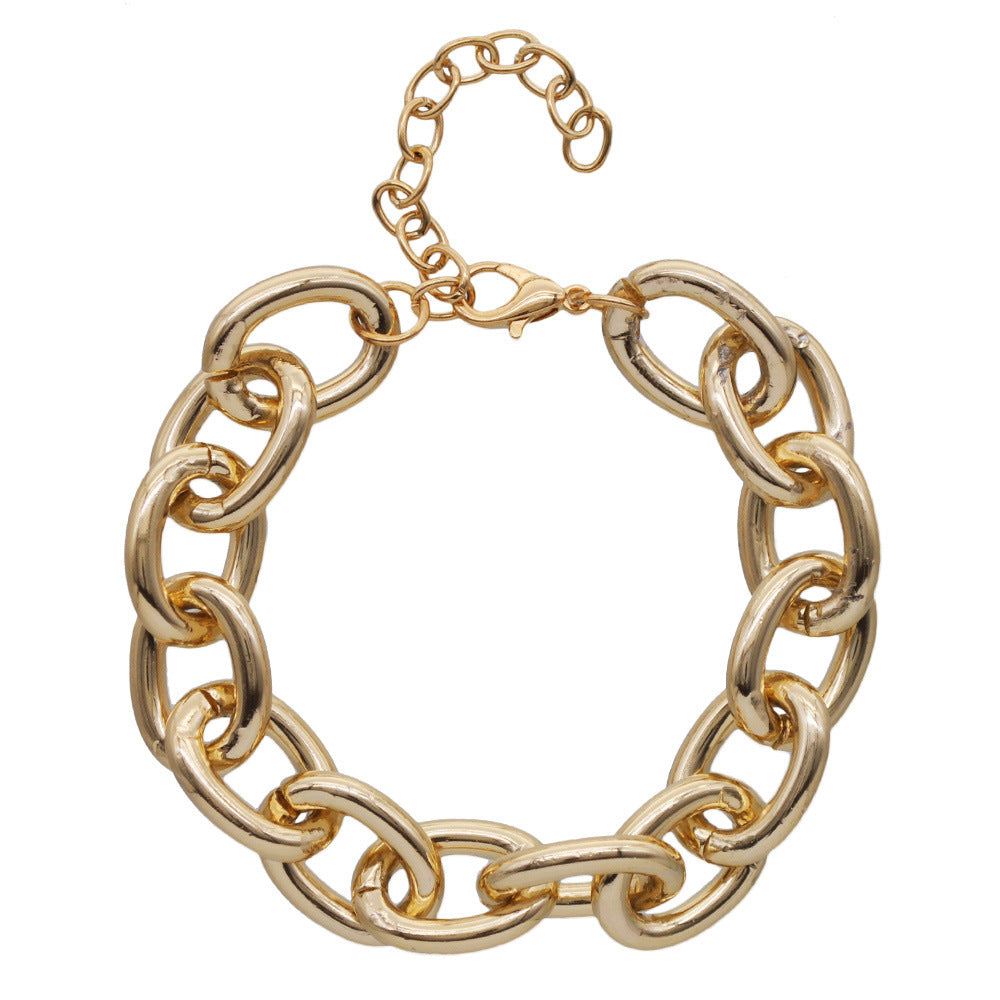 Wholesale  European American Style Alloy Thick Bracelet Gold Fashion Accessory Gift
