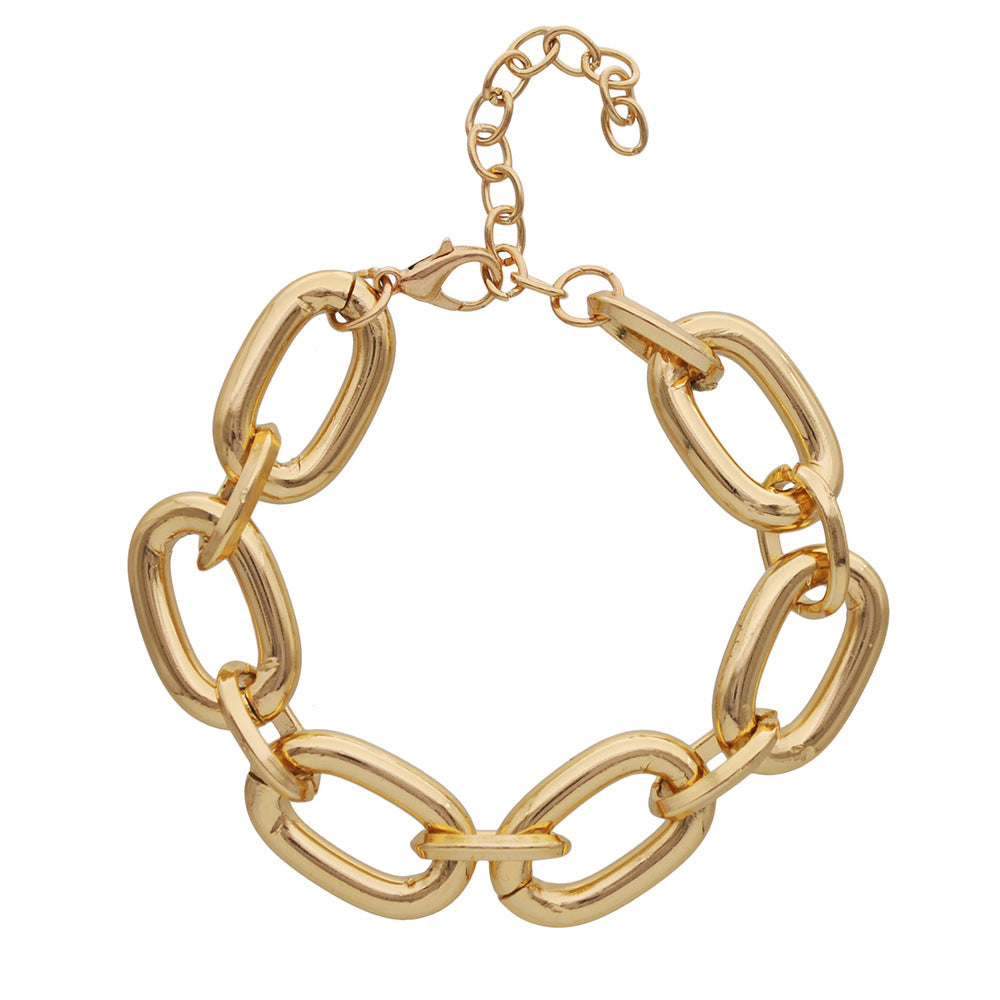 Wholesale  European American Style Alloy Thick Bracelet Gold Fashion Accessory Gift