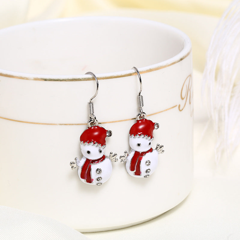 Wholesale Festive Christmas Snowman Earrings