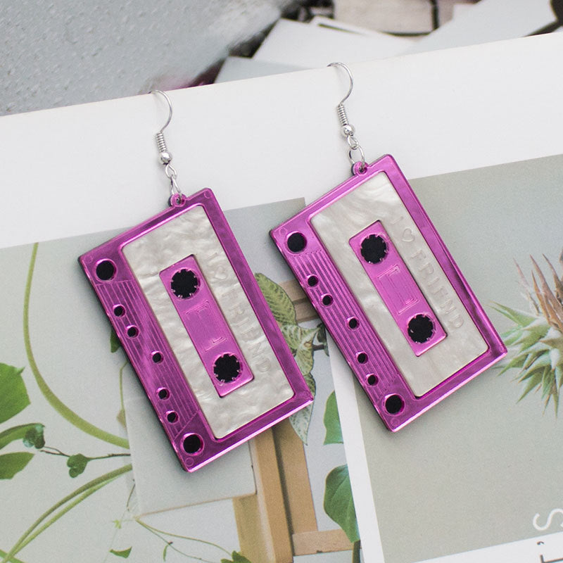 Wholesale Creative Tape Acrylic Earrings Geometric Retro Earrings ACC-ES-Yunf003