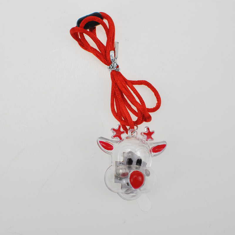 Wholesale 5pcs Christmas LED Snowman Pendant Necklace Dopamine Luminous Necklaces ACC-NE-ChuanSha001