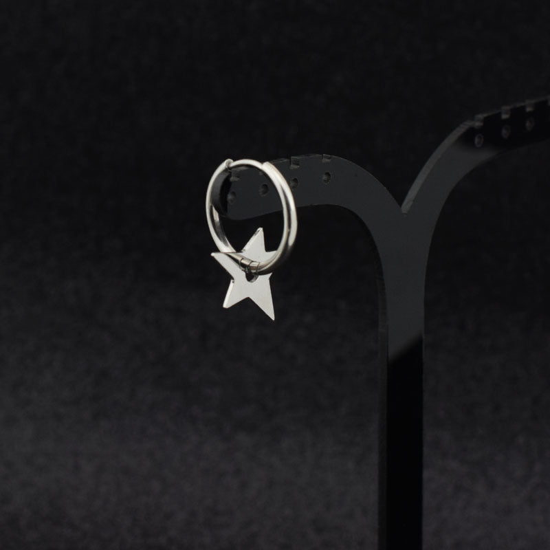 Wholesale Stainless steel five-pointed star earrings