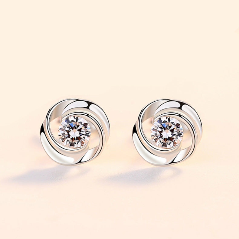 Wholesale s925 sterling silver rose  earrings