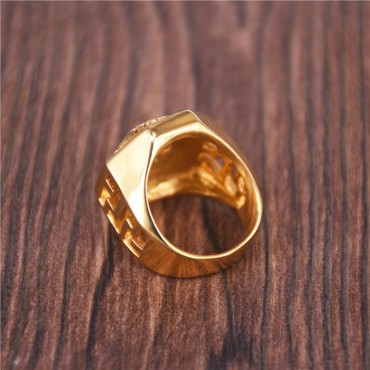 Wholesale human head  titanium steel ring