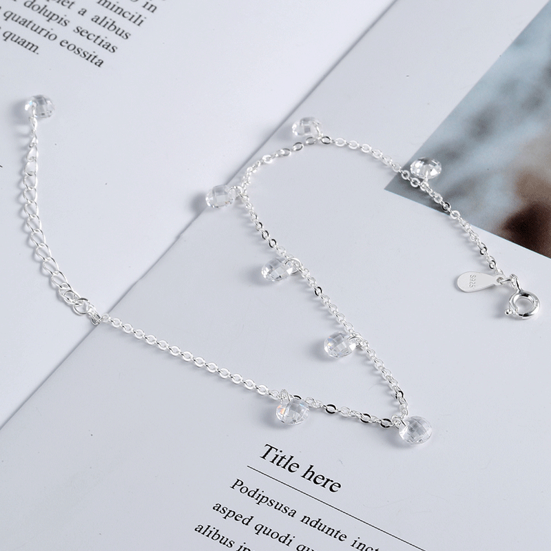 Wholesale  S925 Silver Ankle Women's MCross Chain