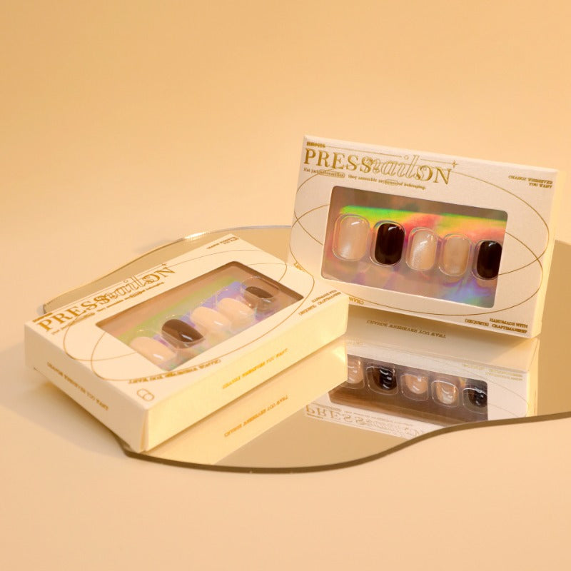 Wholesale 24 Pieces/box Solid Color Cat Eye Nails Kits Nail Stickers ACC-NS-LeFan248