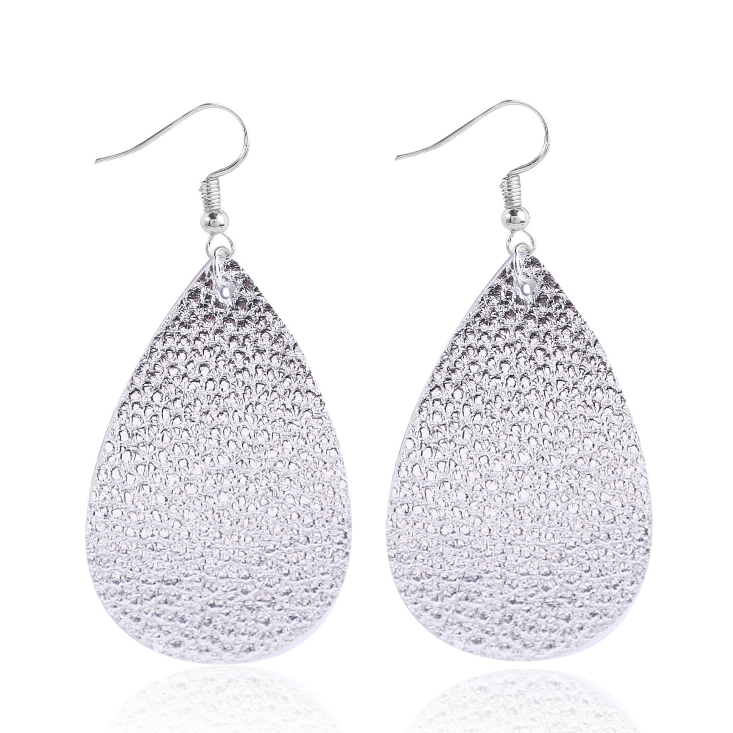 Wholesale  Double-layer Teardrop-shaped PU Leather Earrings suit American Flag Independence Day Earrings