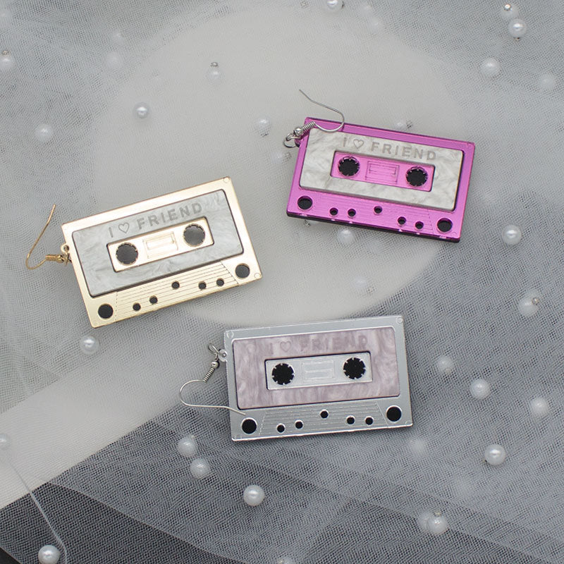 Wholesale Creative Tape Acrylic Earrings Geometric Retro Earrings ACC-ES-Yunf003