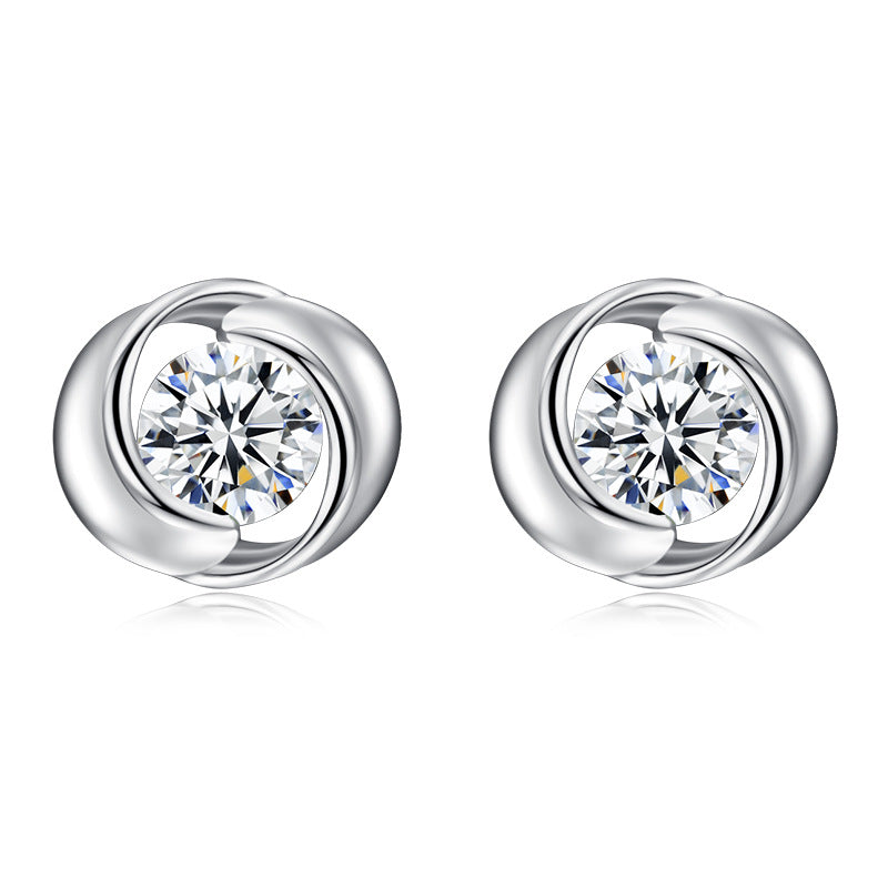 Wholesale s925 sterling silver rose  earrings