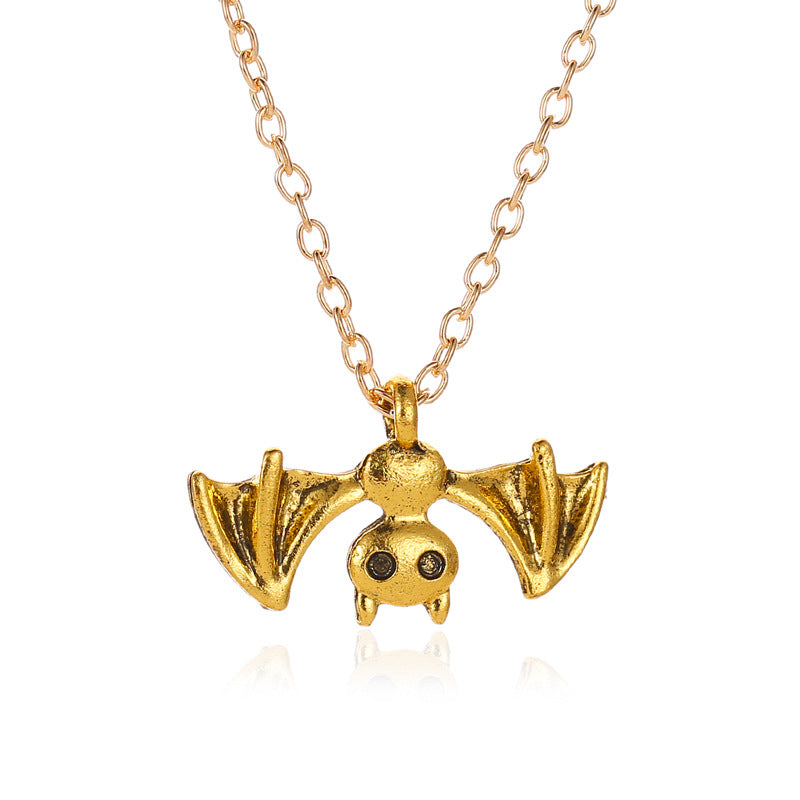 Wholesale Gothic Bat Pendant Necklace  Vintage Trendy Jewelry Fashion Accessory