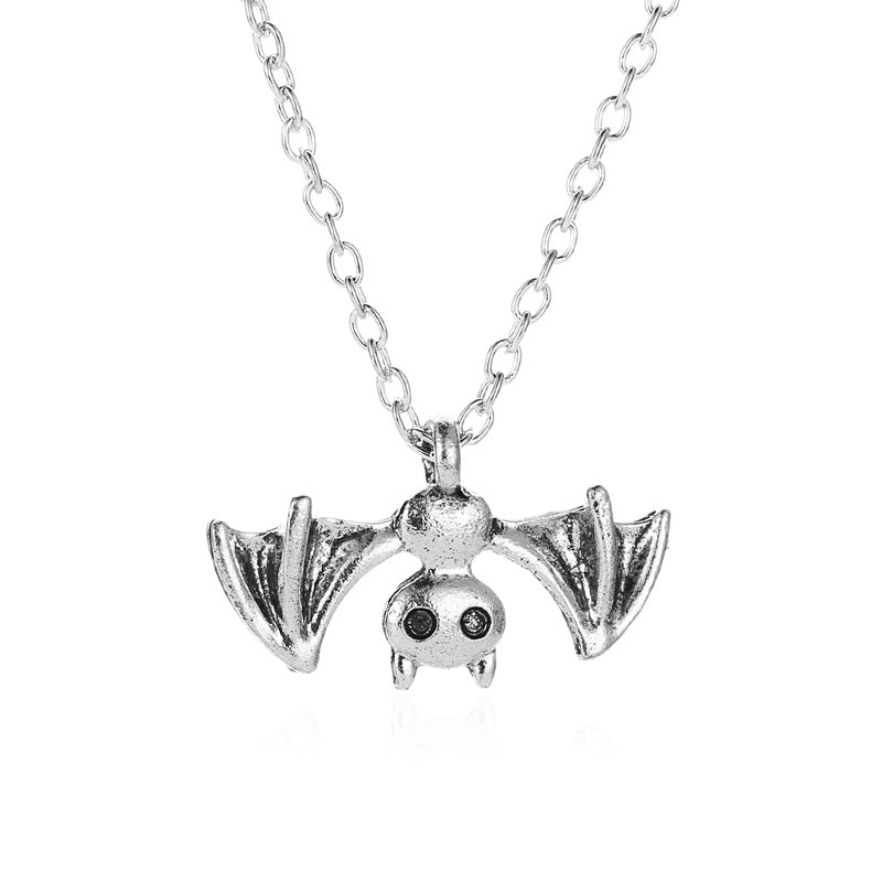 Wholesale Gothic Bat Pendant Necklace  Vintage Trendy Jewelry Fashion Accessory