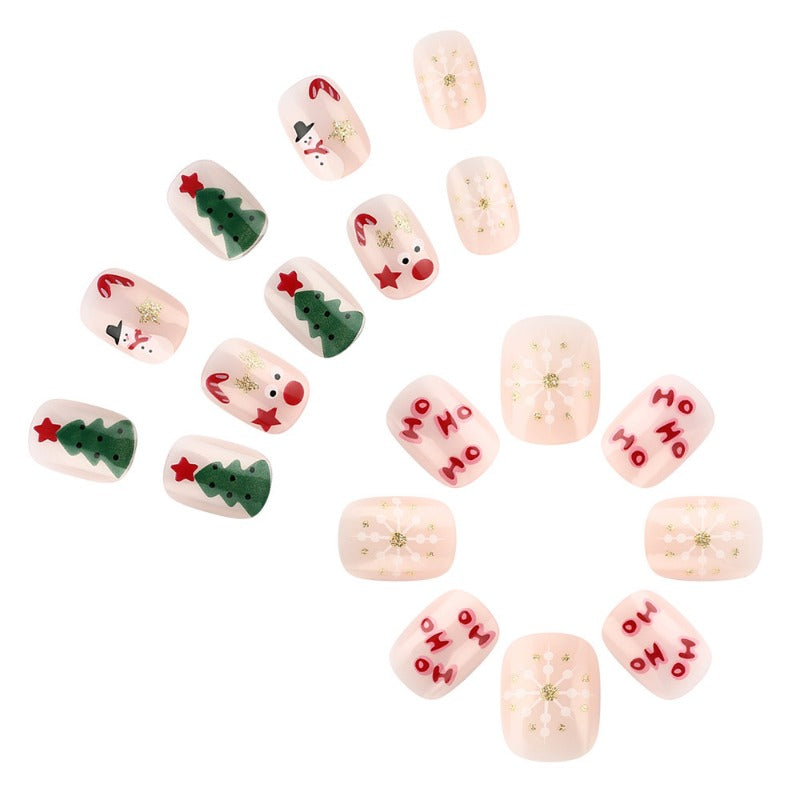 Wholesale 24 Pieces/box Glossy Christmas Tree Nails Kits Nail Stickers ACC-NS-MiKe011