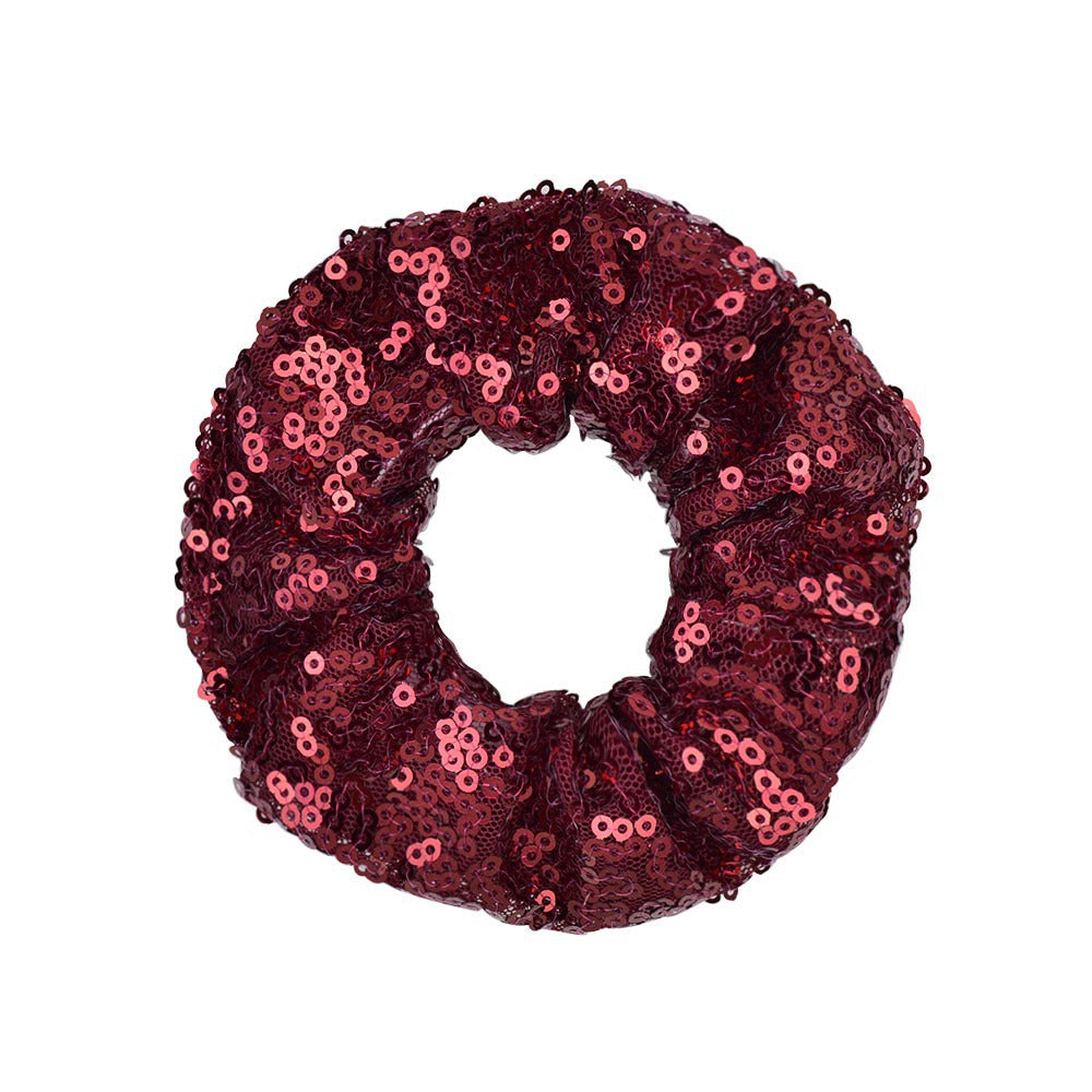 Wholesale 12pcs 20 Colors Fish Scale Sequins Large Intestine Ring Hair Scrunchies ACC-HS-YaLun002