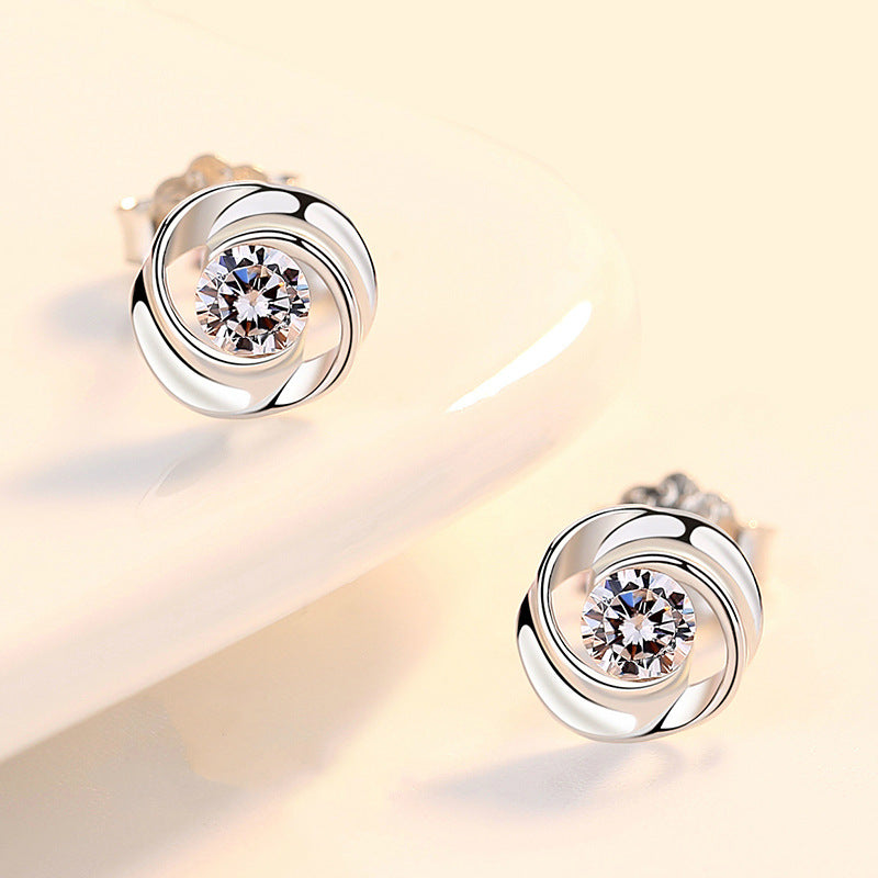 Wholesale s925 sterling silver rose  earrings