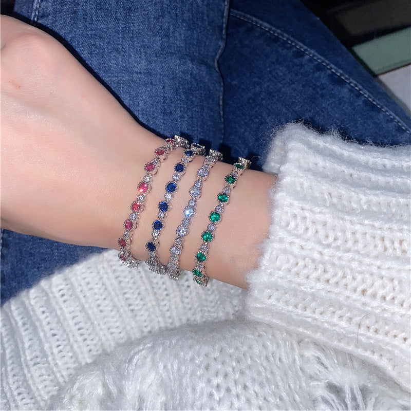 Wholesale  Accessories Crystal Love Copper Zircon Bracelet