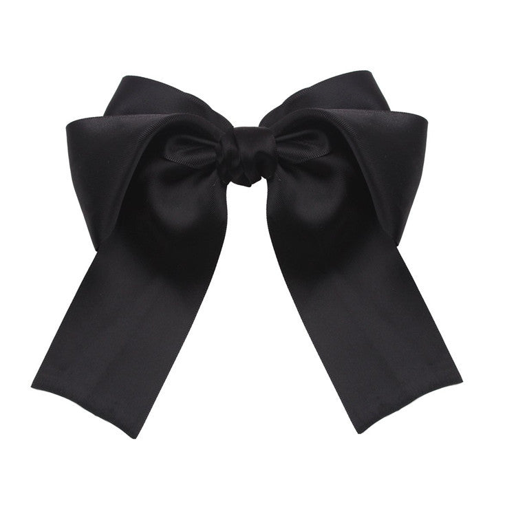 Wholesale Hair Art Satin Bow Ribbon Hairpin Spring Clip Hair Scrunchies ACC-HS-SanTai001