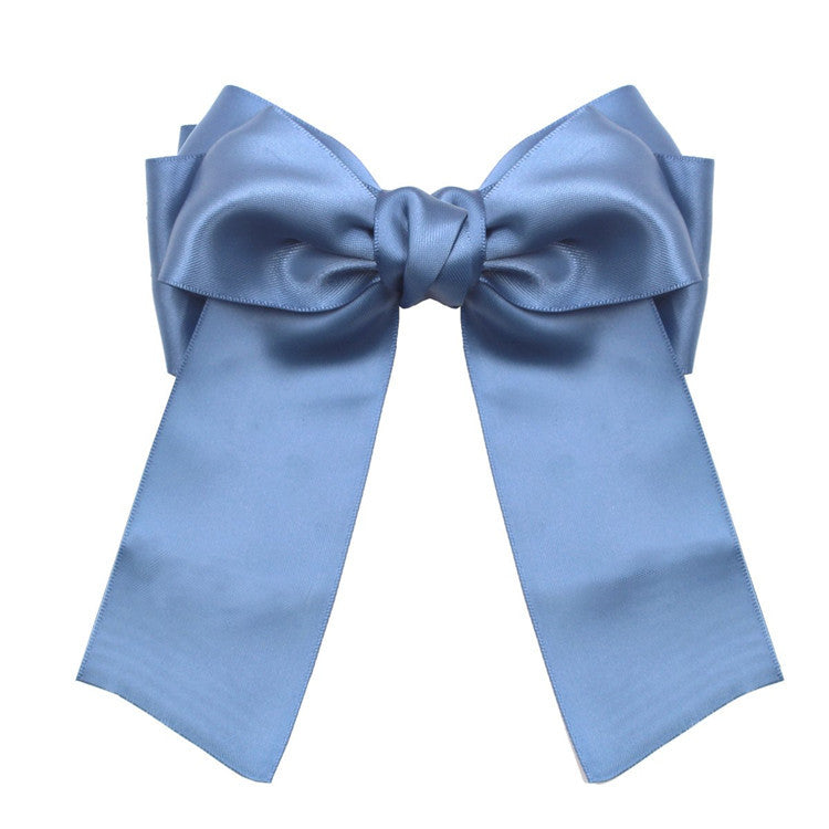 Wholesale Hair Art Satin Bow Ribbon Hairpin Spring Clip Hair Scrunchies ACC-HS-SanTai001