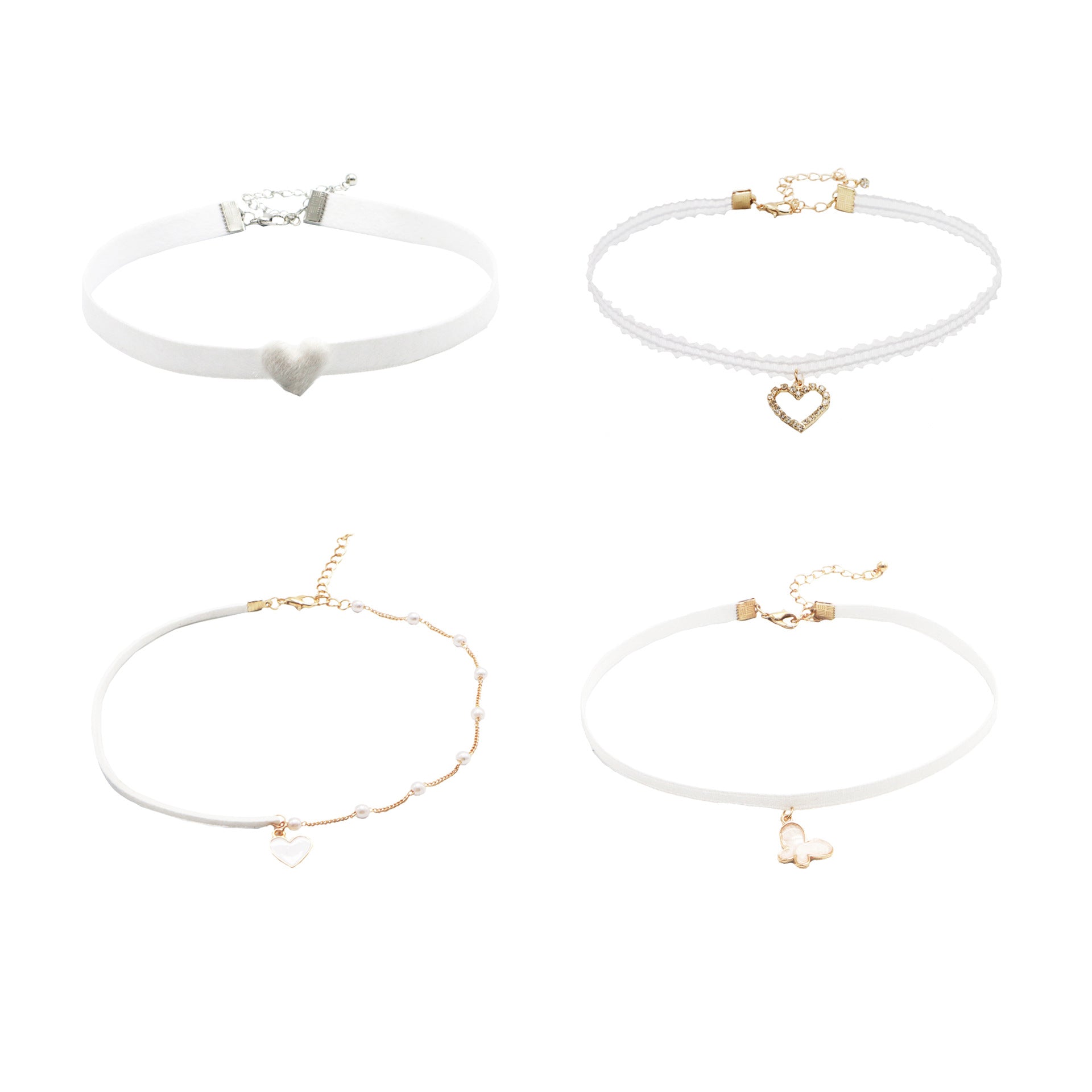 Wholesale Christmas white heart necklace choker necklace