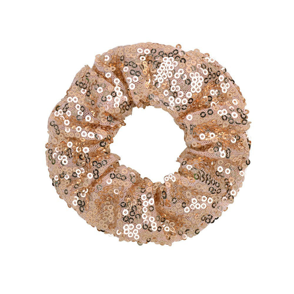 Wholesale 12pcs 20 Colors Fish Scale Sequins Large Intestine Ring Hair Scrunchies ACC-HS-YaLun002