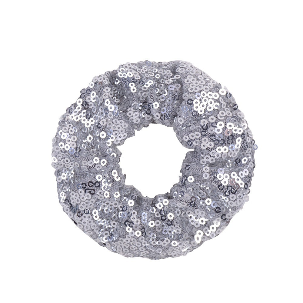 Wholesale 12pcs 20 Colors Fish Scale Sequins Large Intestine Ring Hair Scrunchies ACC-HS-YaLun002