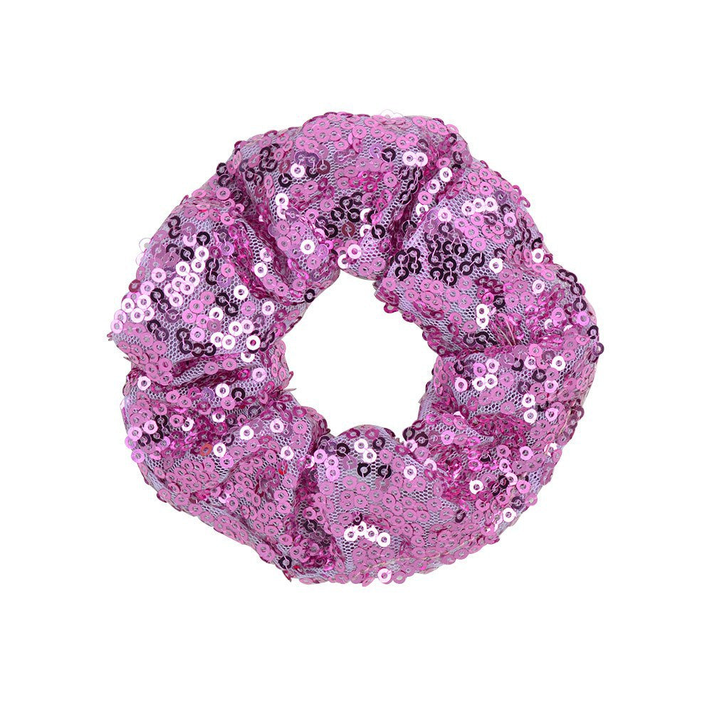 Wholesale 12pcs 20 Colors Fish Scale Sequins Large Intestine Ring Hair Scrunchies ACC-HS-YaLun002