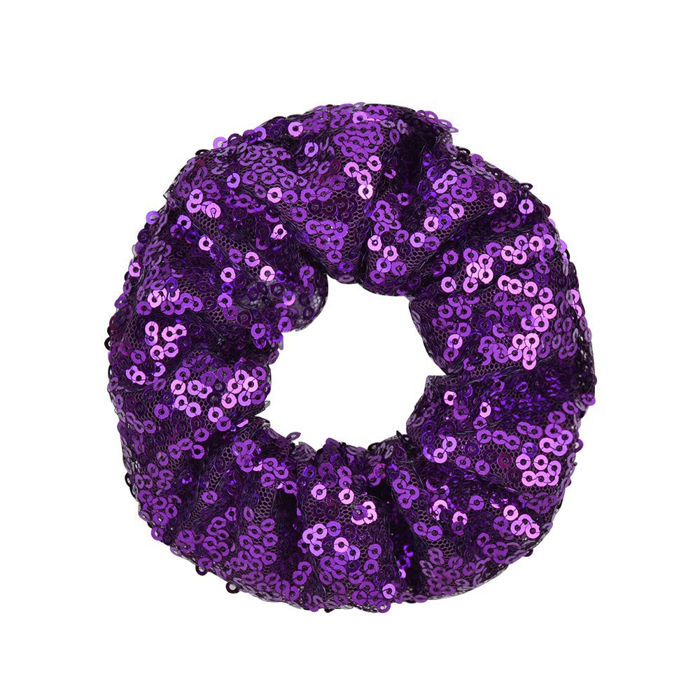 Wholesale 12pcs 20 Colors Fish Scale Sequins Large Intestine Ring Hair Scrunchies ACC-HS-YaLun002