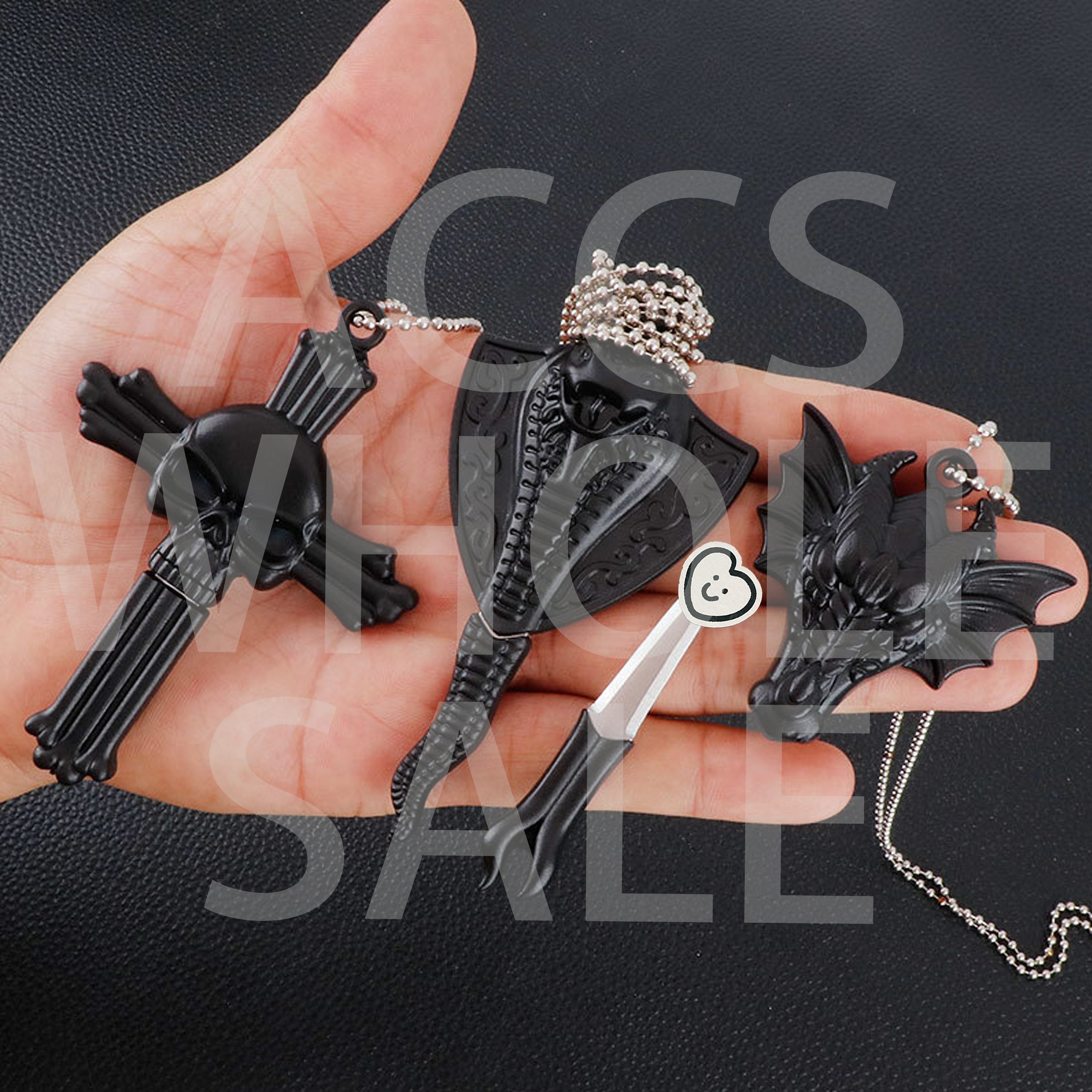 Wholesale Skull Cross Stainless Steel Key Express Unboxing Tool Necklace