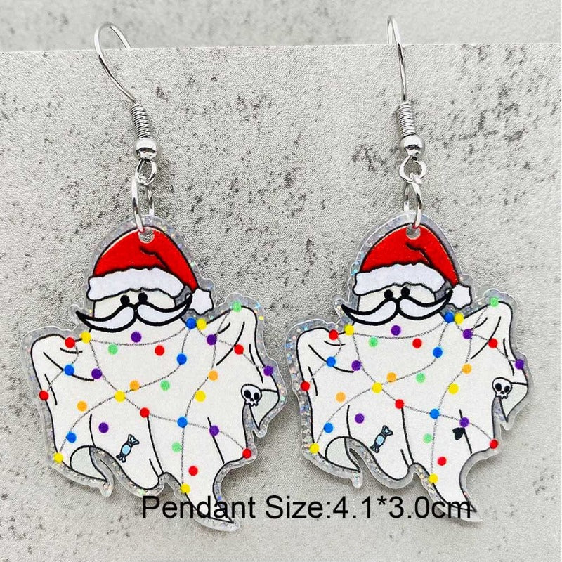 Wholesale Horror Christmas Black Christmas Tree Acrylic Earrings ACC-ES-ChenY101