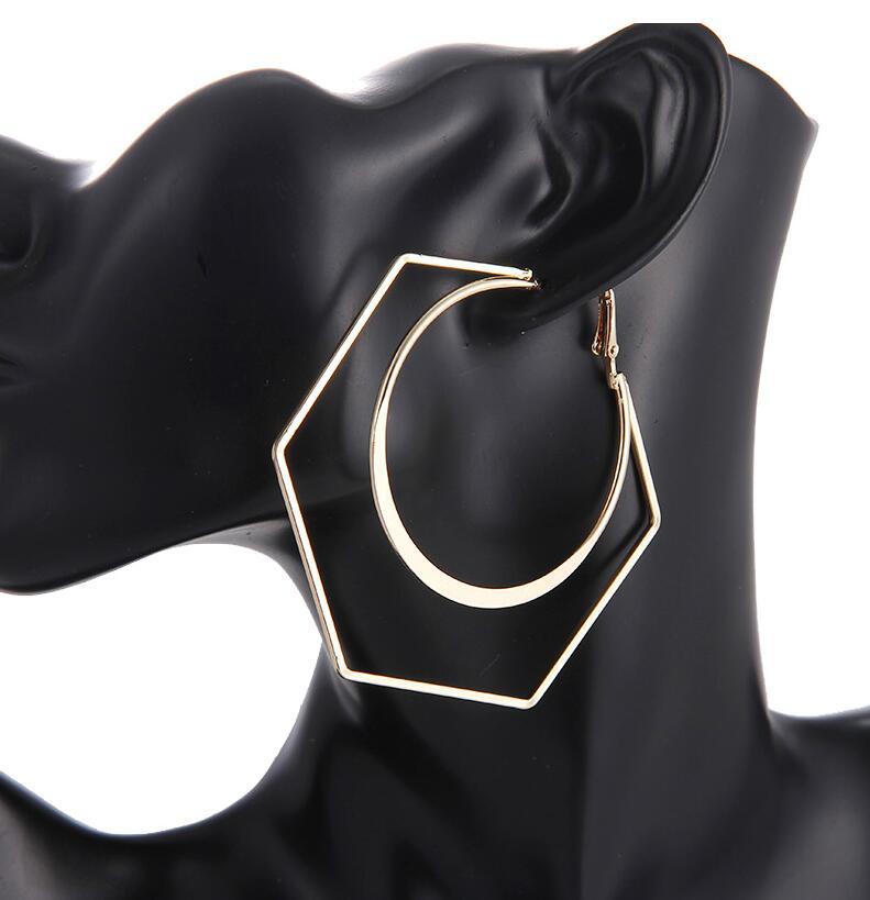 Wholesale  polygonal round geometric earrings