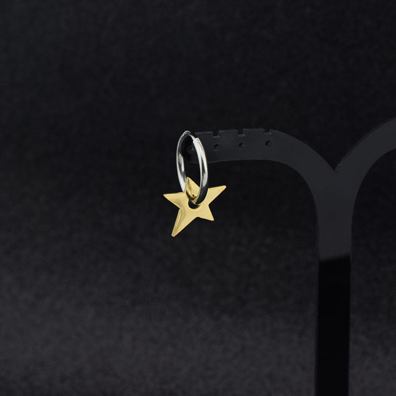 Wholesale Stainless steel five-pointed star earrings
