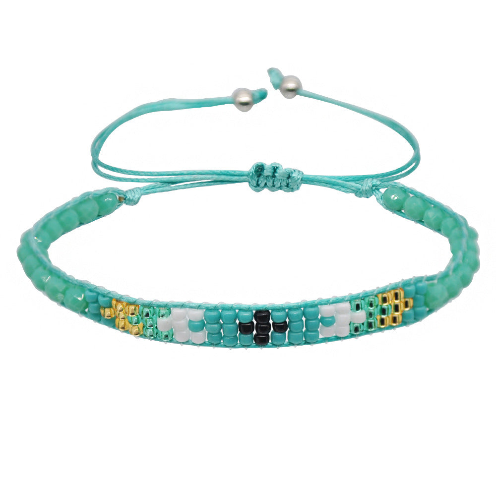 Wholesale Chic Rainbow Crystal Beaded Stretch Bracelet,  Handmade Ethnic Style Friendship Jewelry Accessory for Women,  DIY Gift