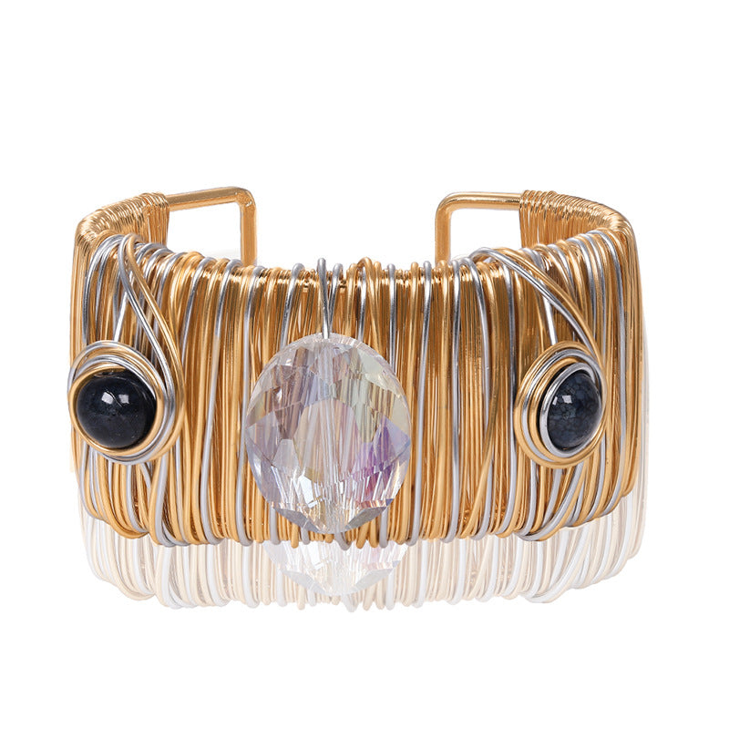 Wholesale Punk Style Wide Diamond Personalized Bracelet