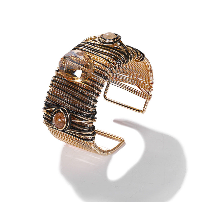 Wholesale Punk Style Wide Diamond Personalized Bracelet