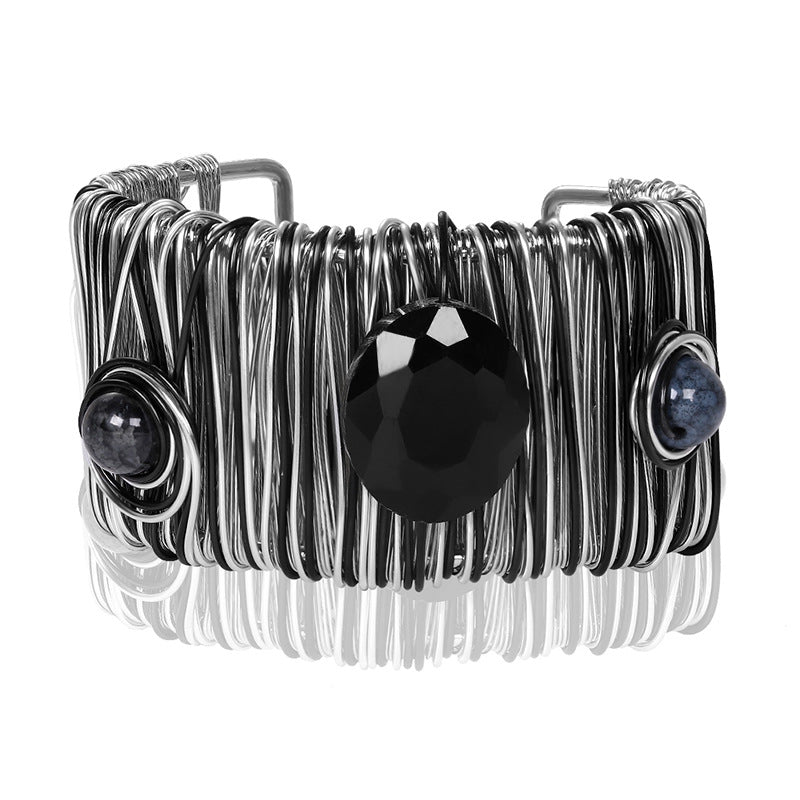 Wholesale Punk Style Wide Diamond Personalized Bracelet