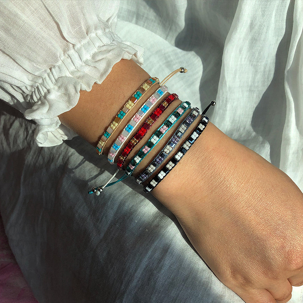 Wholesale Vintage Friendship Stretch Bracelet Handwoven Braided Rope Crystal Jewelry Accessory