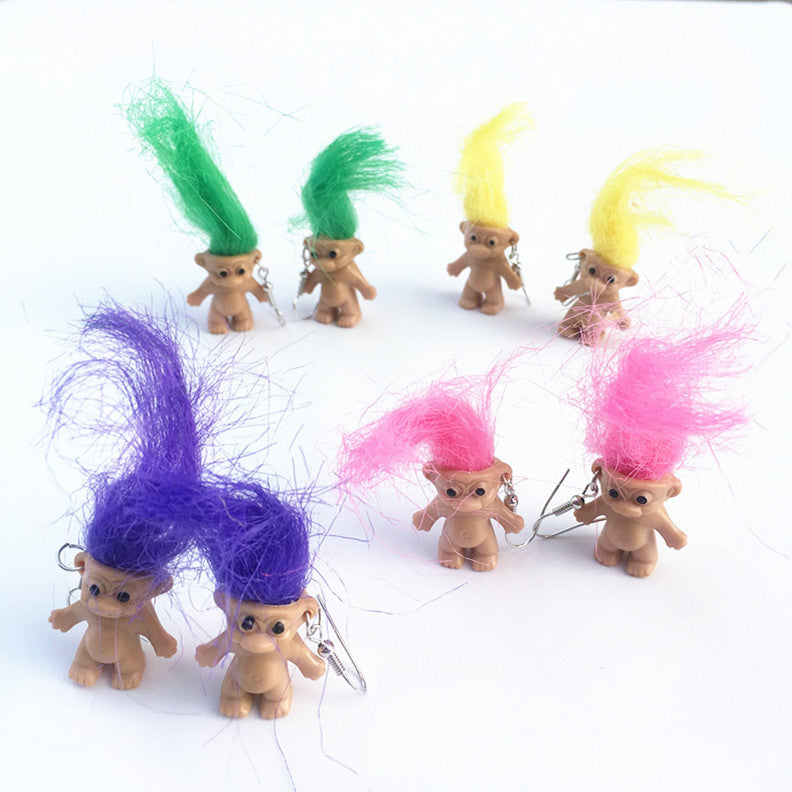 Wholesale Handmade Personality Retro Nostalgic Ugly Cute Doll Earrings