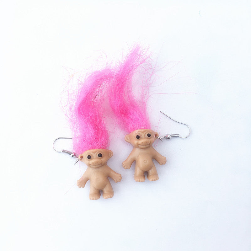 Wholesale Handmade Personality Retro Nostalgic Ugly Cute Doll Earrings