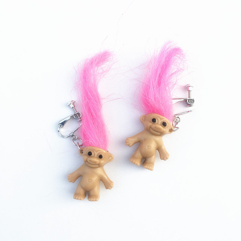 Wholesale Handmade Personality Retro Nostalgic Ugly Cute Doll Earrings
