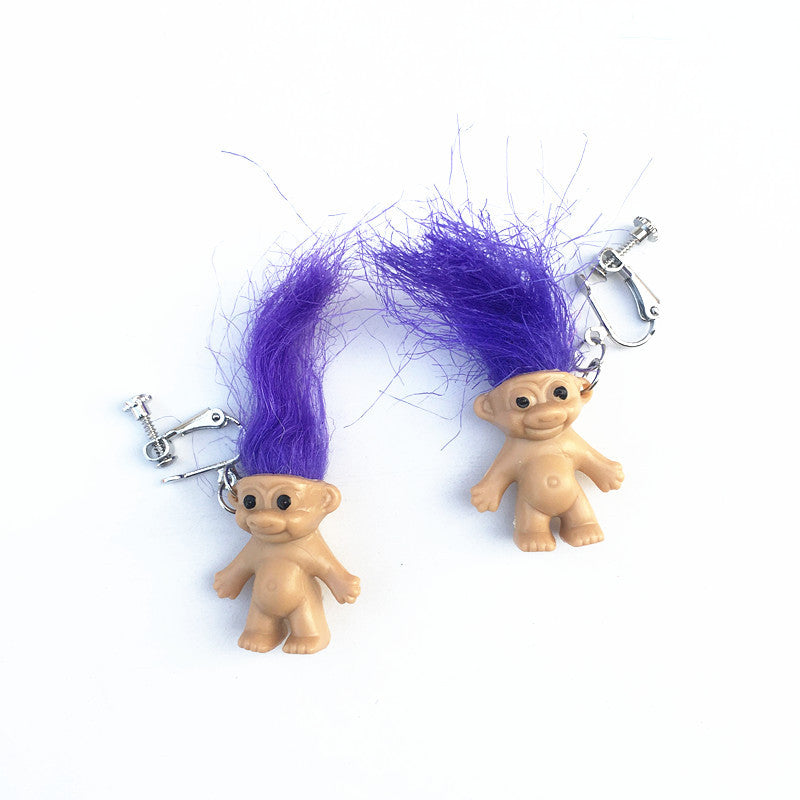 Wholesale Handmade Personality Retro Nostalgic Ugly Cute Doll Earrings